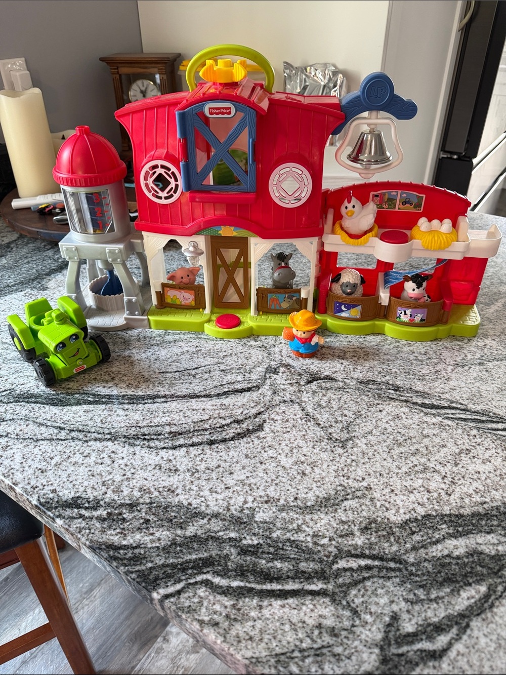 Fisher-Price Red and Green Busy Barn Playset with Blue Bell